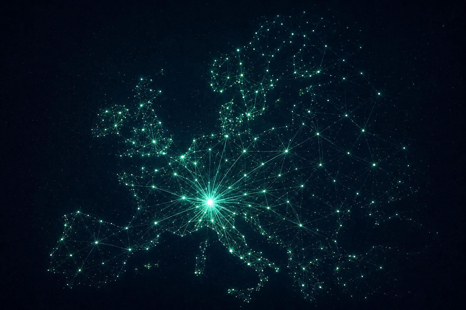 Connected network map of Europe